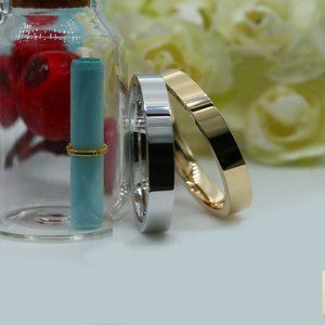 10 K Gold wedding Band 4mm , white gold, yellow gold, rose gold, flat